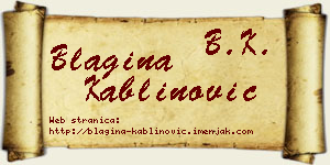 Blagina Kablinović vizit kartica